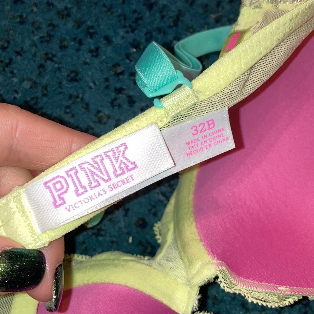 Victoria’s Secret PINK yellow Lace Push Up Bra - Picture 5 of 5